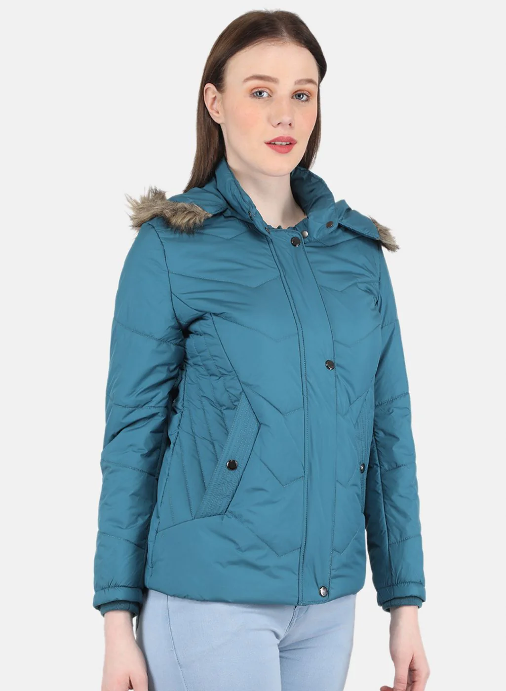Women Blue Solid Jacket - Image 6