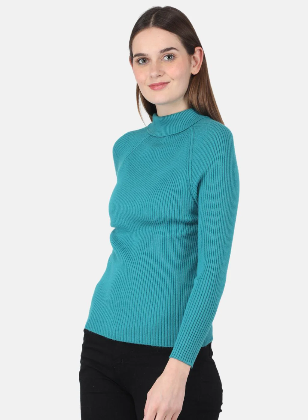Women Blue Solid Sceavy Top - Image 2