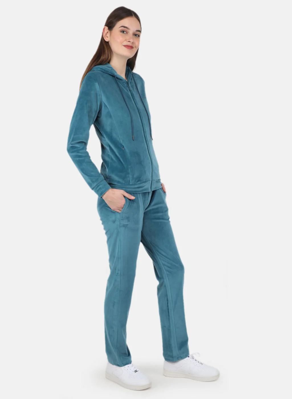 Women Blue Solid Tracksuit - Image 7