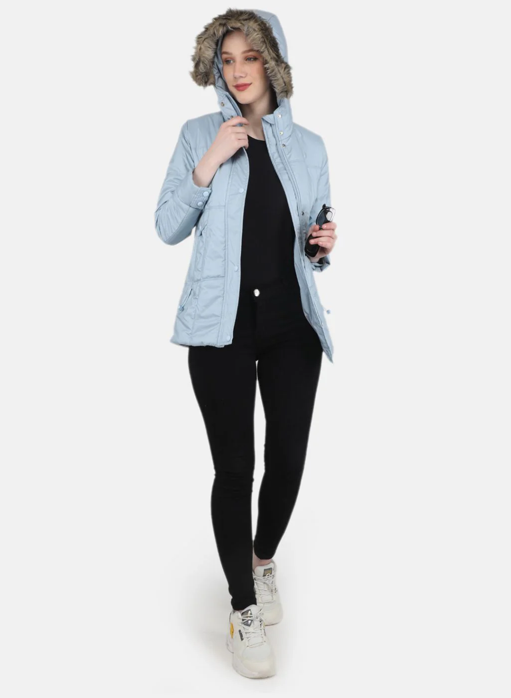 Women Blue Stripe Jacket - Image 4