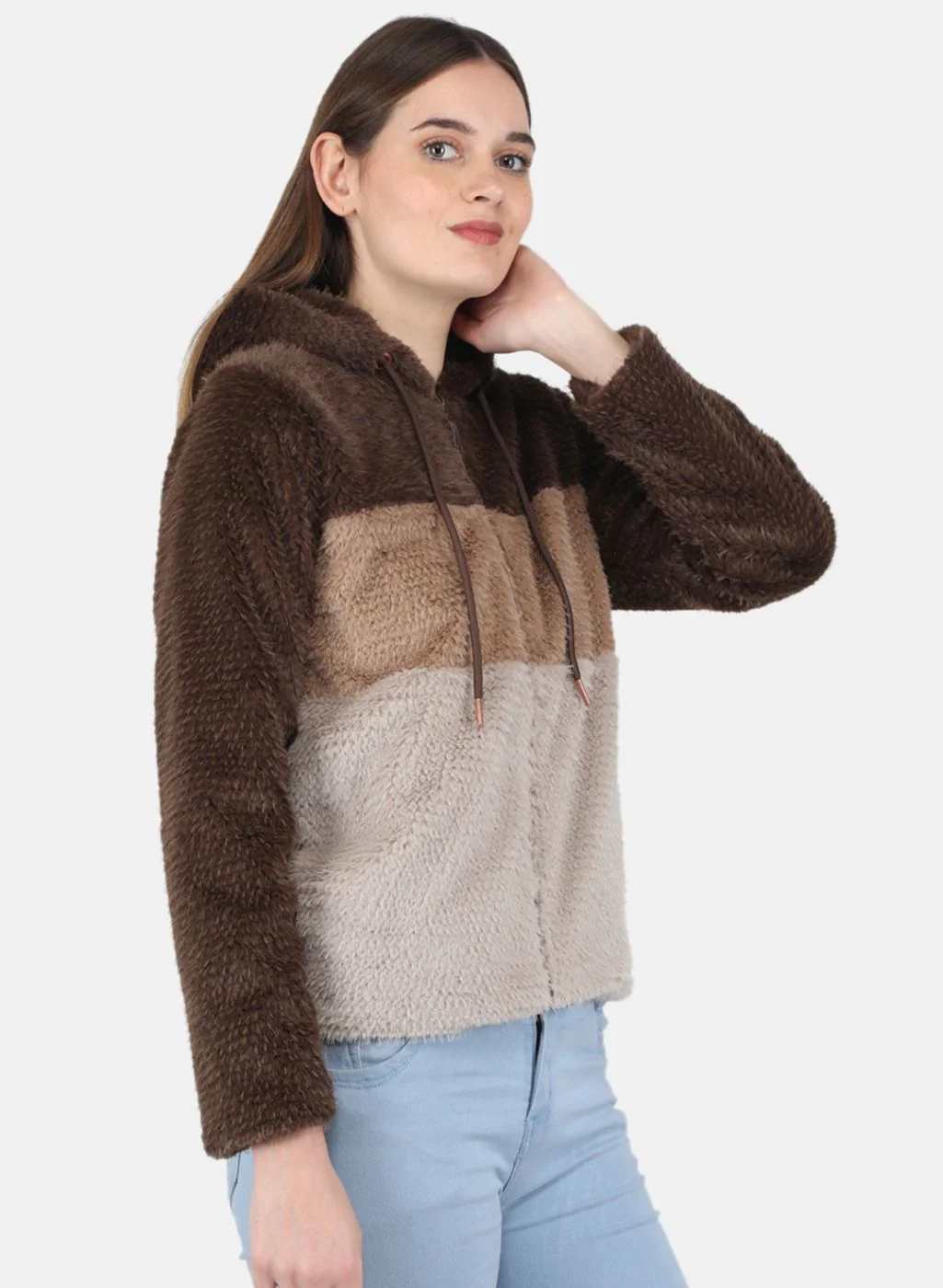 Women Brown Printed Jacket - Image 6