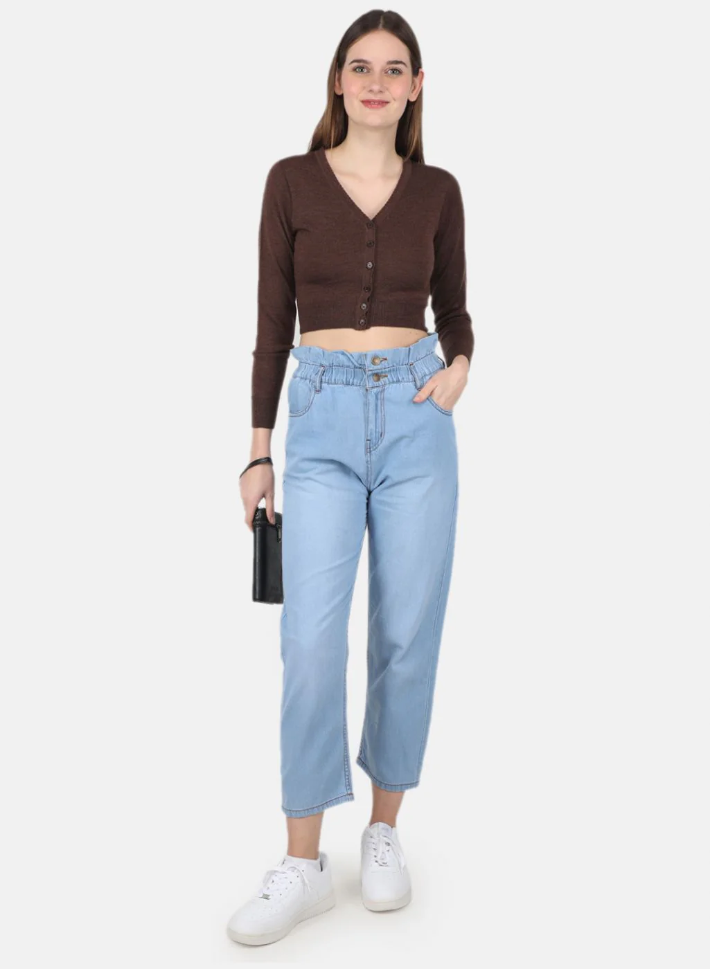 Women Brown Solid Blouse - Image 4
