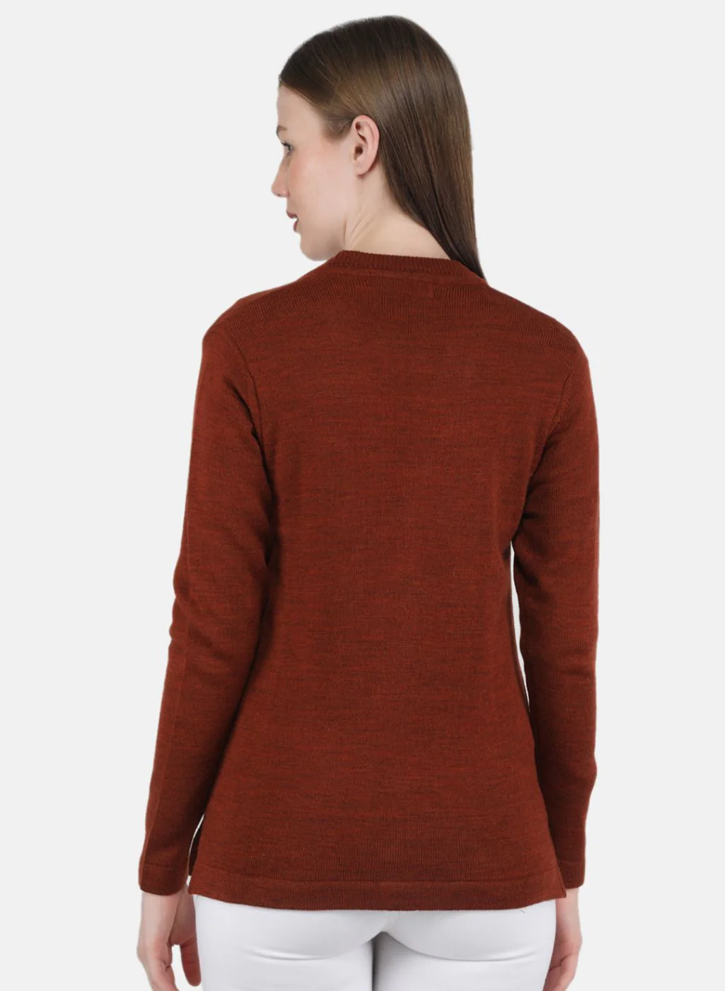 Women Brown Solid Cardigan - Image 3