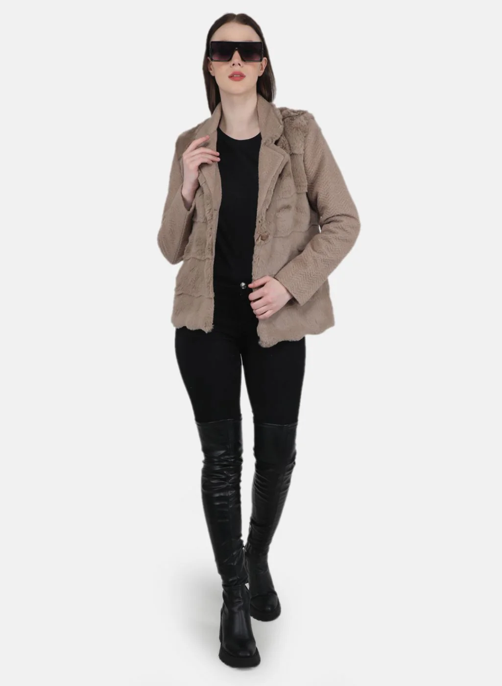 Women Brown Solid Coat - Image 4