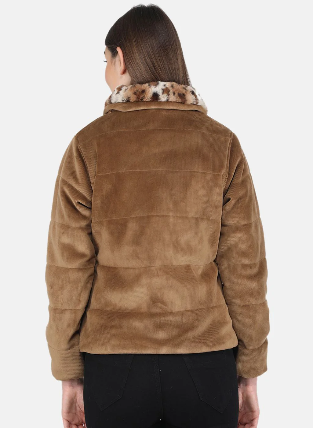 Women Brown Solid Jacket - Image 3