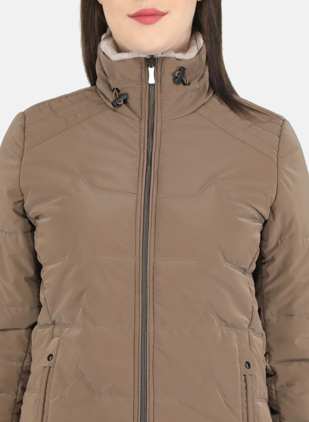 Women Brown Solid Jacket - Image 5