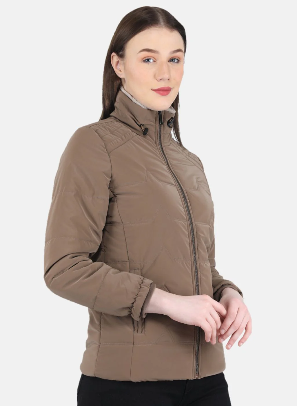 Women Brown Solid Jacket - Image 6