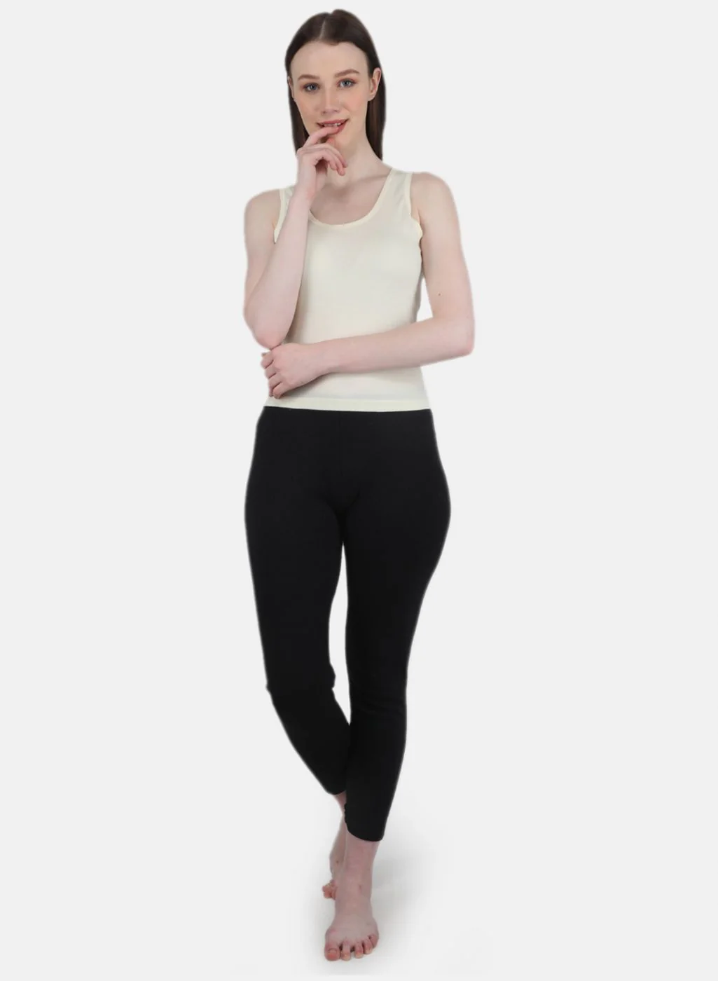 Women Cream Solid Thermal Blouse - Image 5