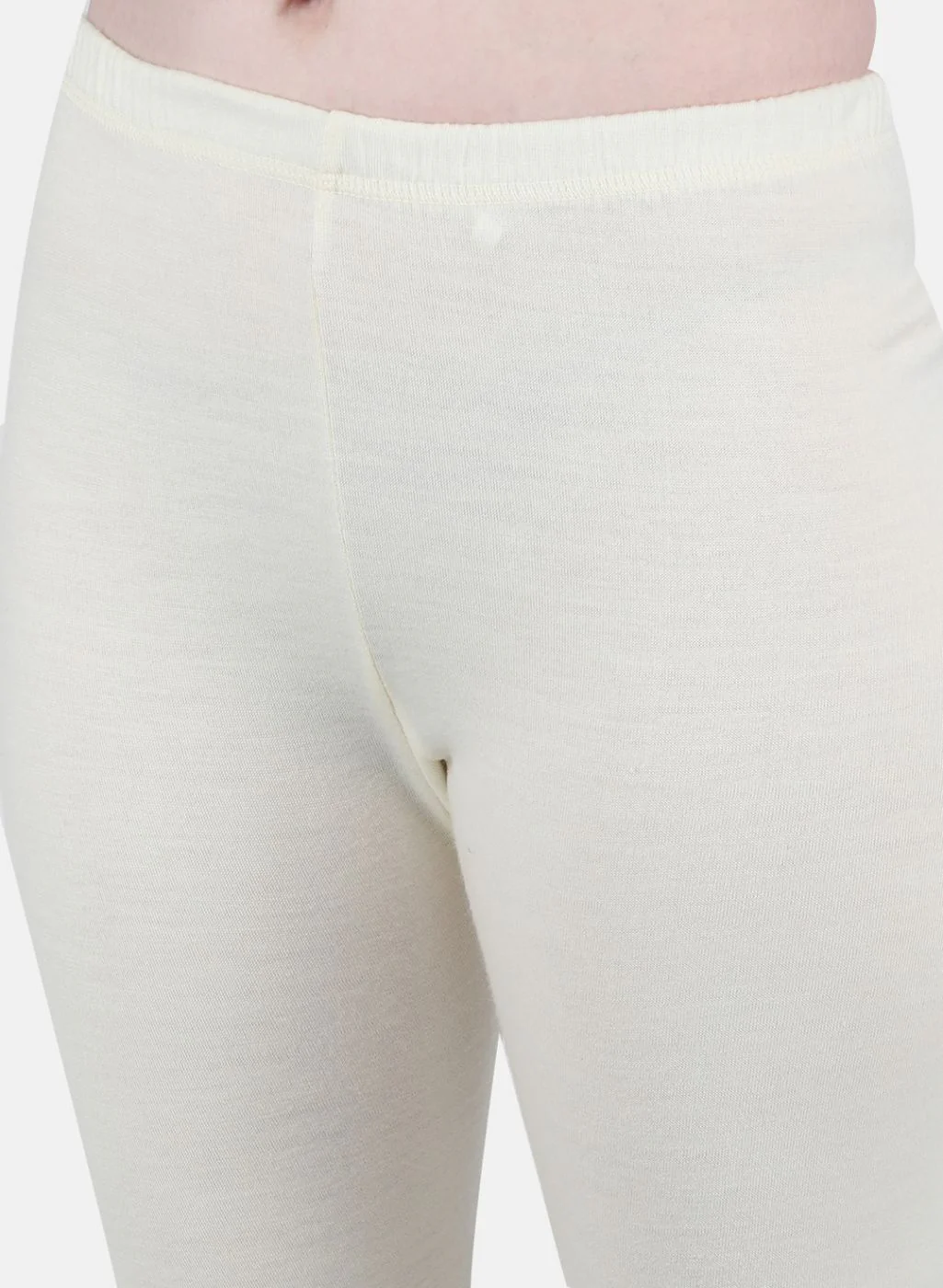 Women Cream Solid Thermal Lower - Image 5