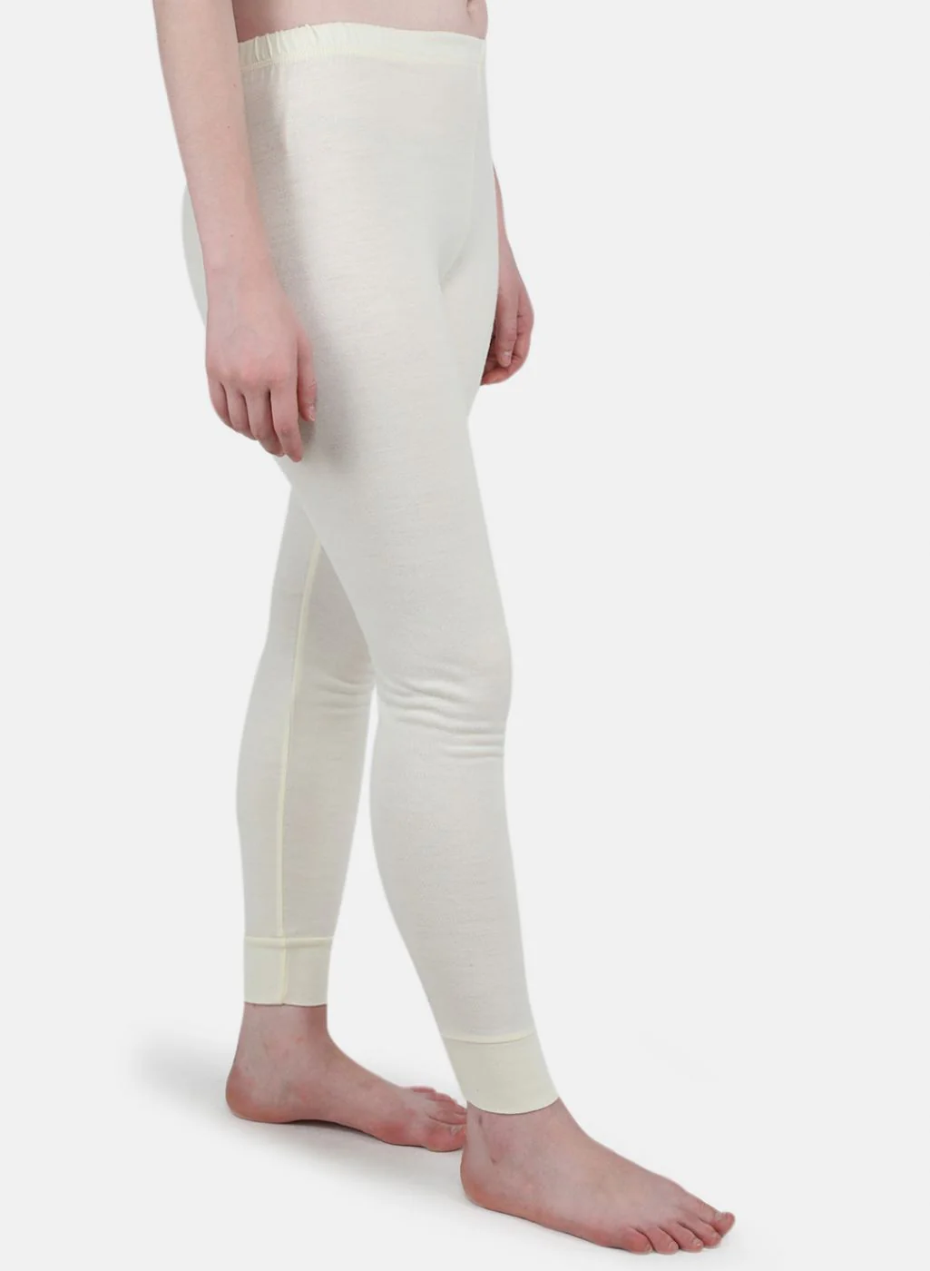 Women Cream Solid Thermal Lower - Image 6