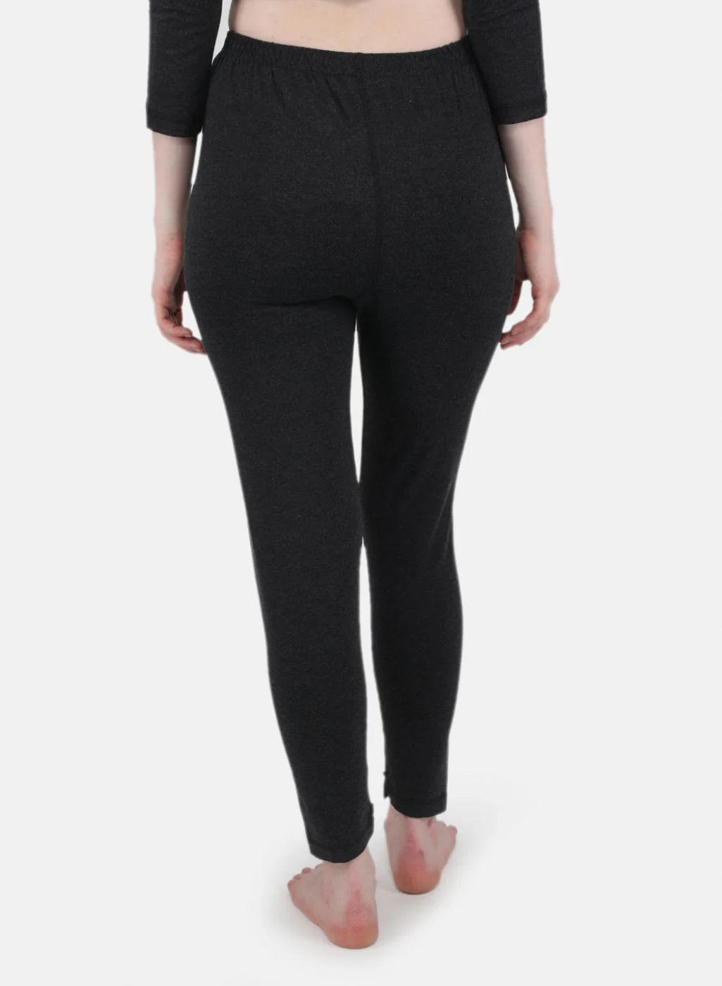 Women Dark Grey Solid Thermal Lower - Image 3