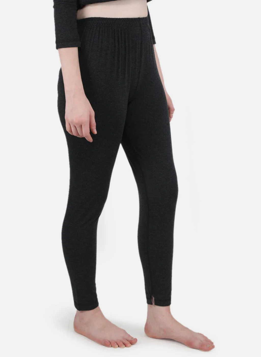 Women Dark Grey Solid Thermal Lower - Image 6