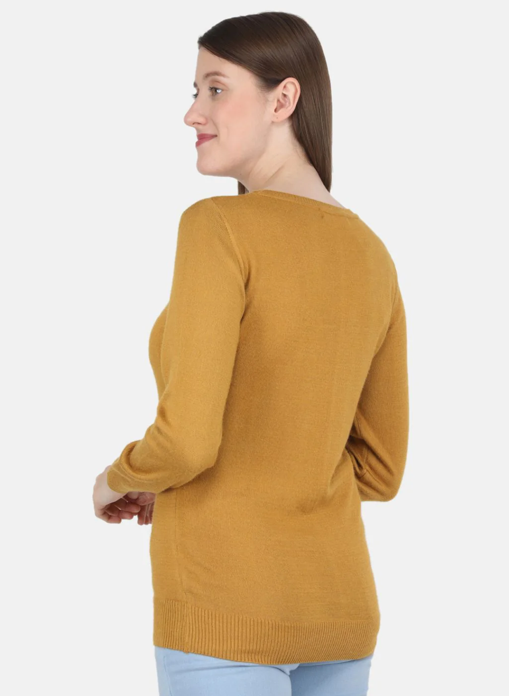 Women Gold Solid Top - Image 3