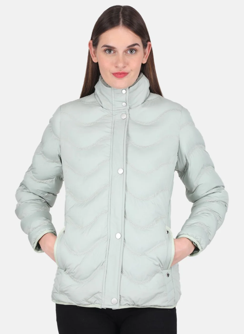 Women Green Embroidered Jacket