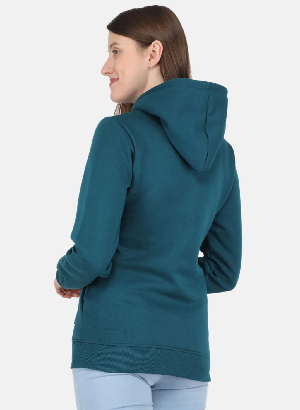 Women Green Embroidered Sweatshirt - Image 3