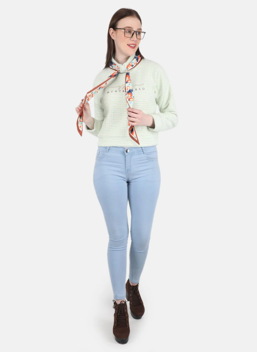 Women Green Embroidered Sweatshirt - Image 4