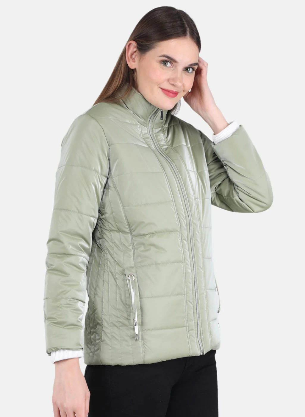 Women Green Printed Jacket - Image 6