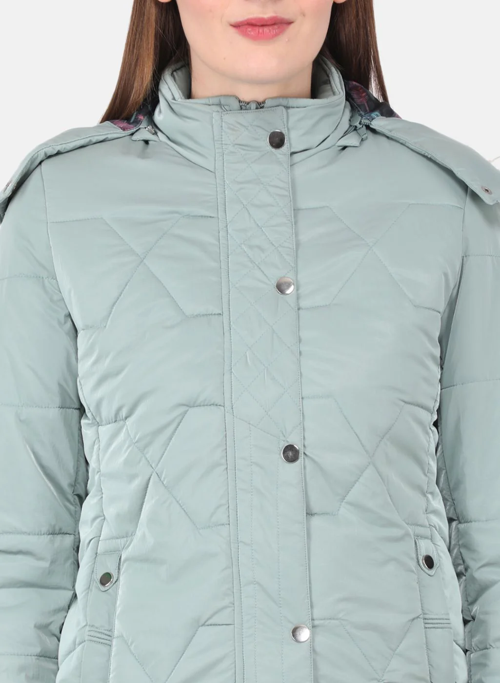 Women Green Printed Jacket - Image 5