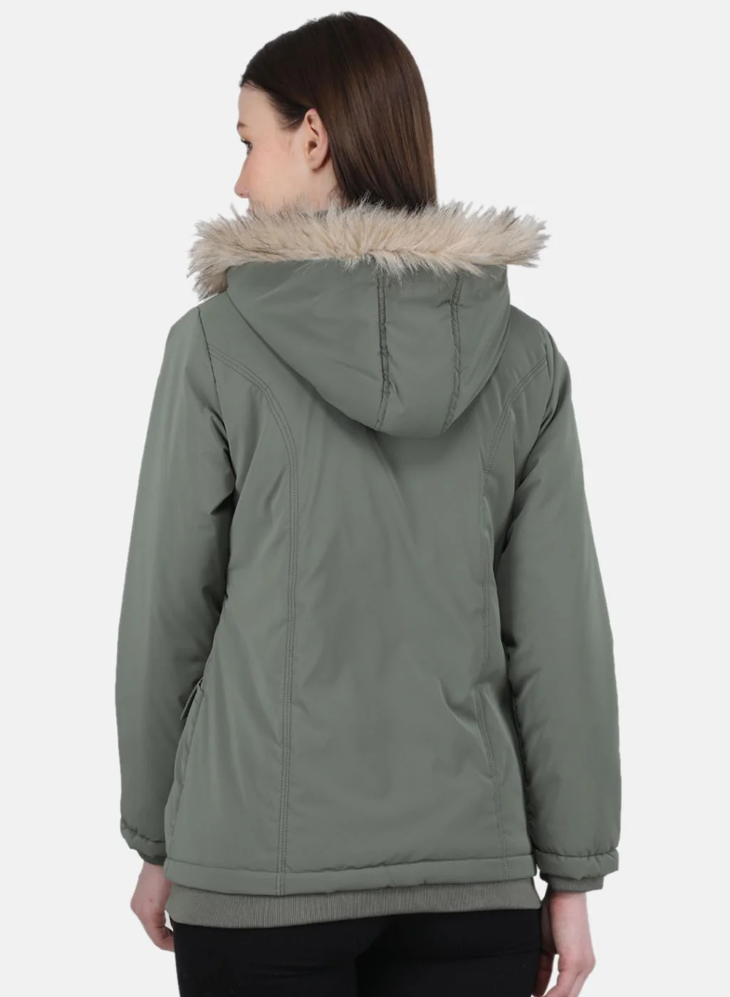 Women Green Printed Jacket - Image 3