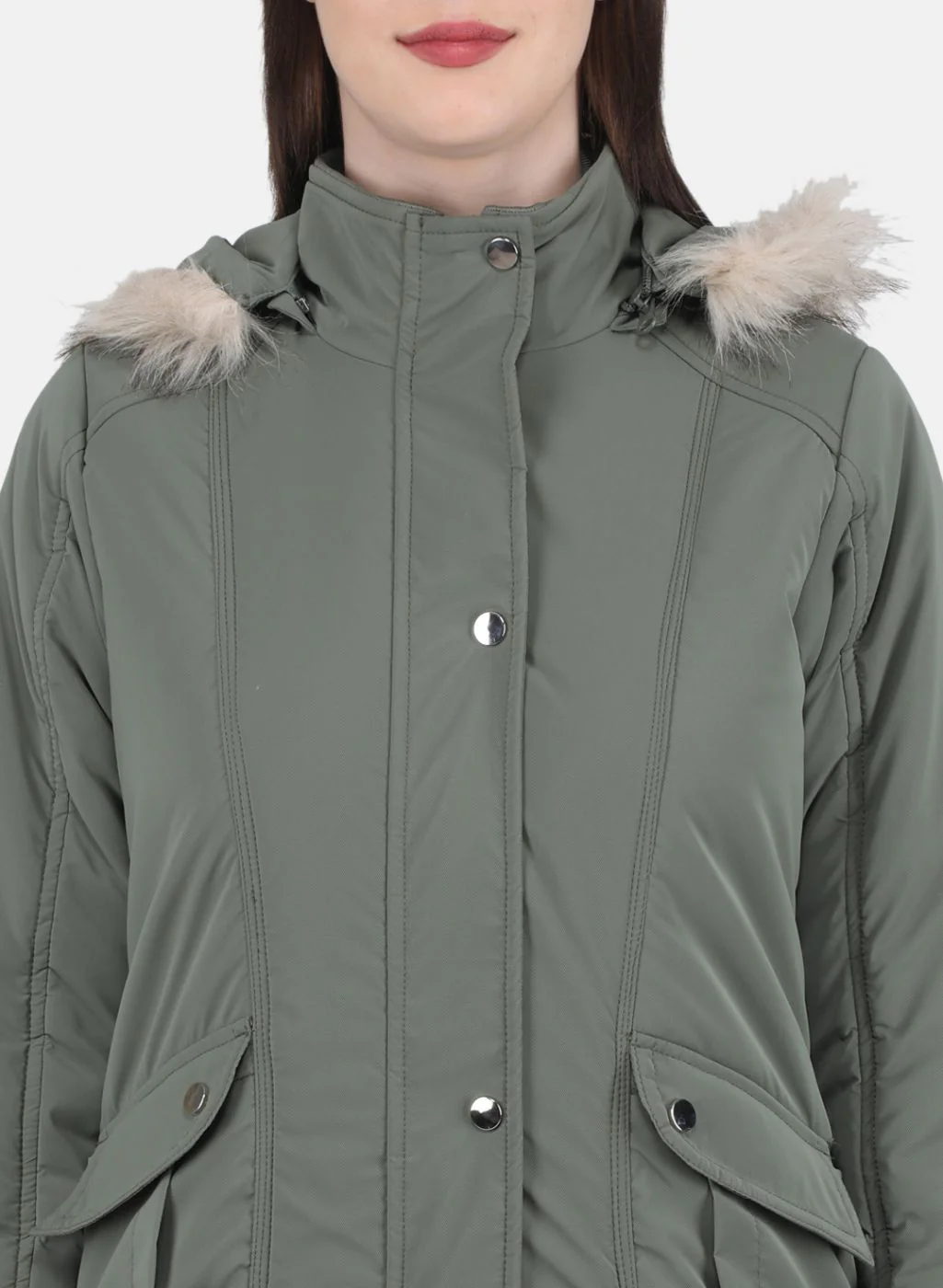 Women Green Printed Jacket - Image 5