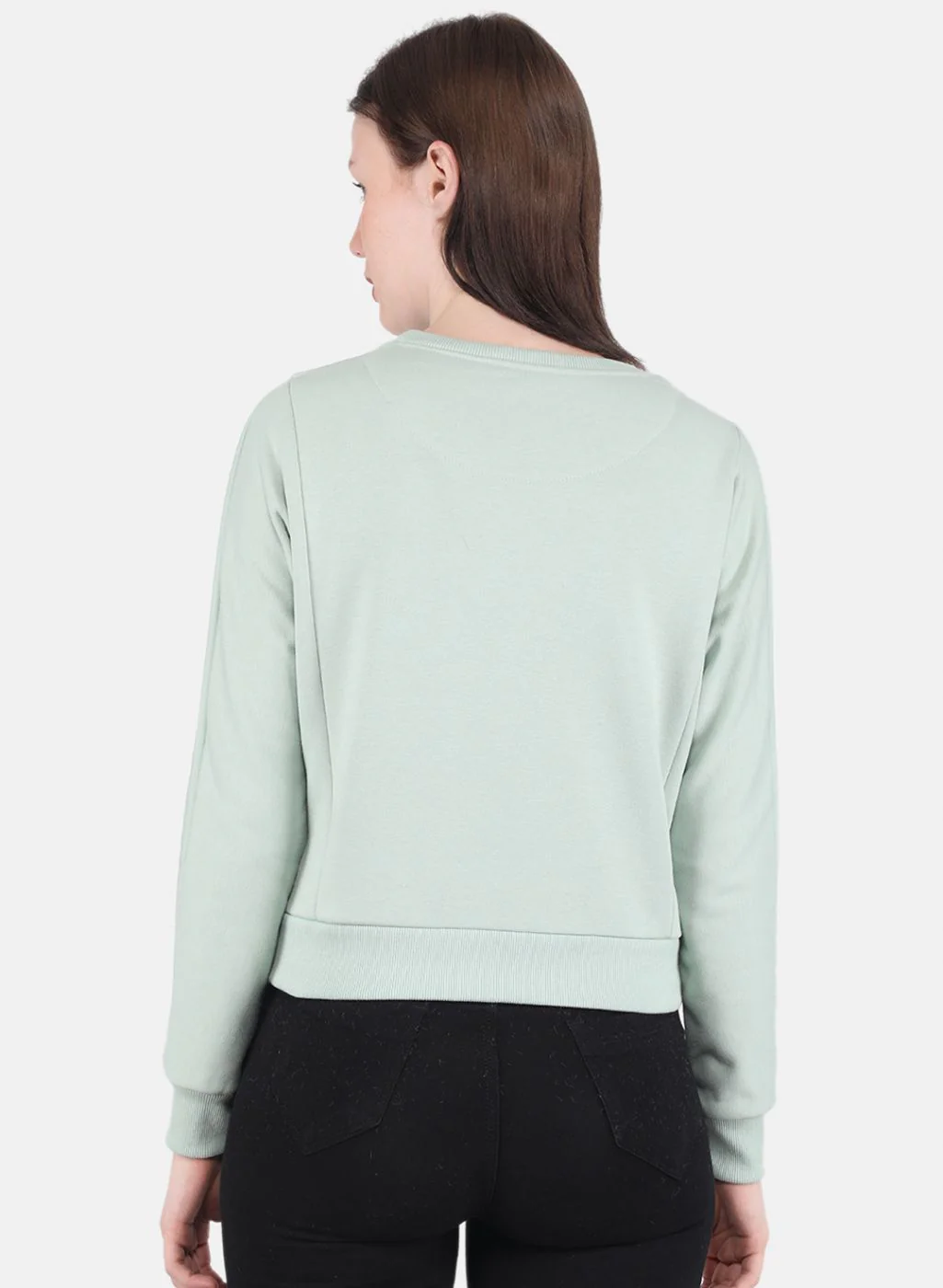 Women Green Printed Sweatshirt - Image 3
