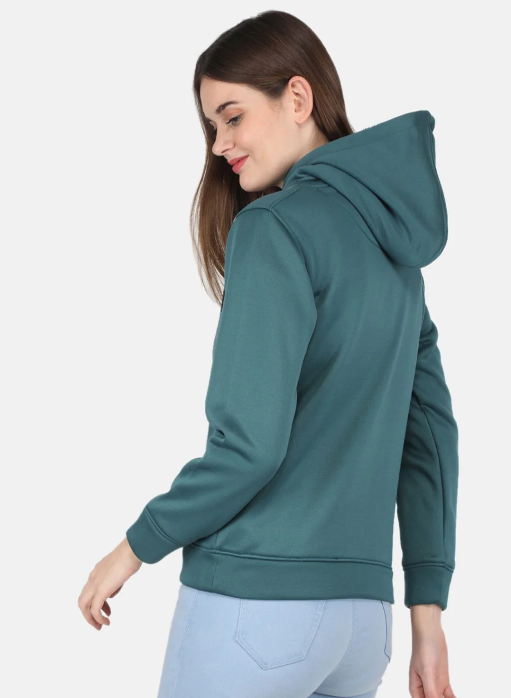 Women Green Printed Sweatshirt - Image 3