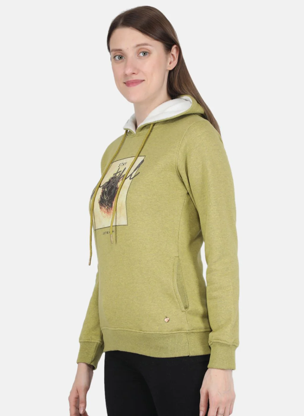 Women Green Printed Sweatshirt - Image 2