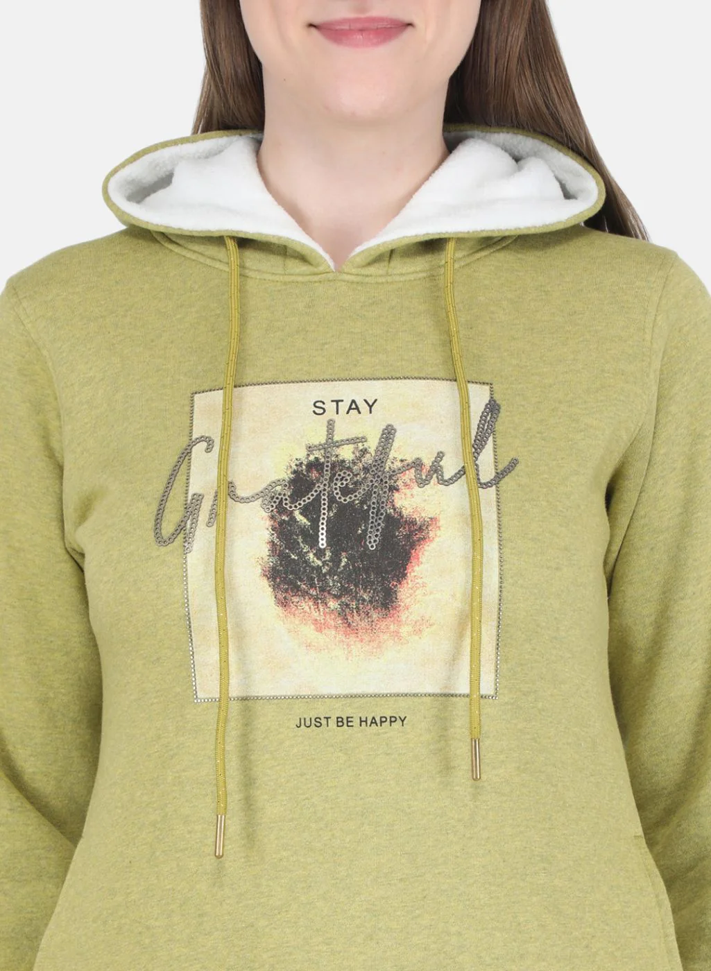 Women Green Printed Sweatshirt - Image 5