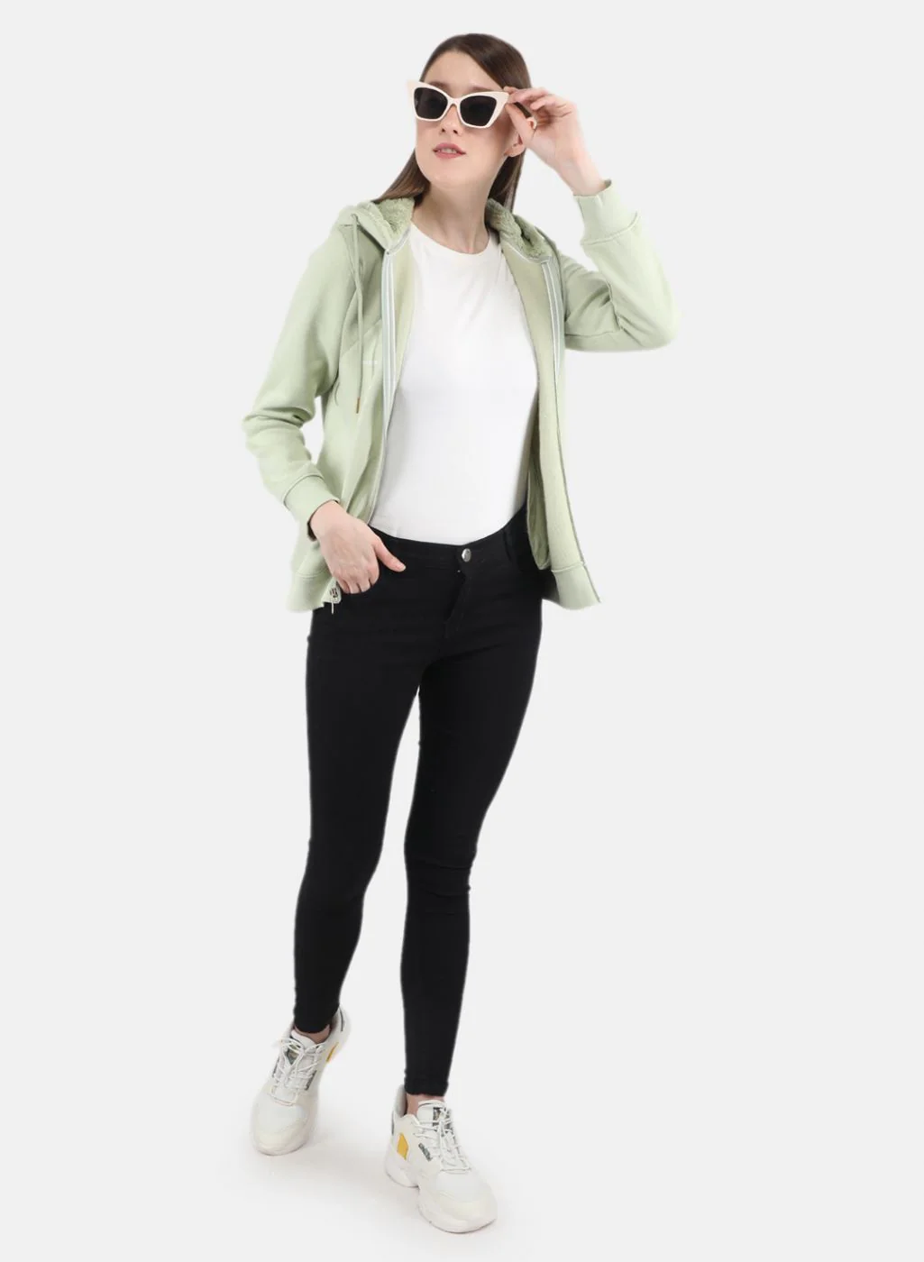 Women Green Printed Sweatshirt - Image 4