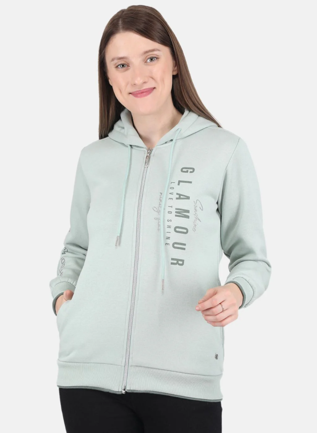 Women Green Printed Sweatshirt