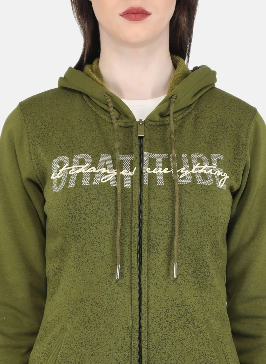 Women Green Printed Sweatshirt - Image 5
