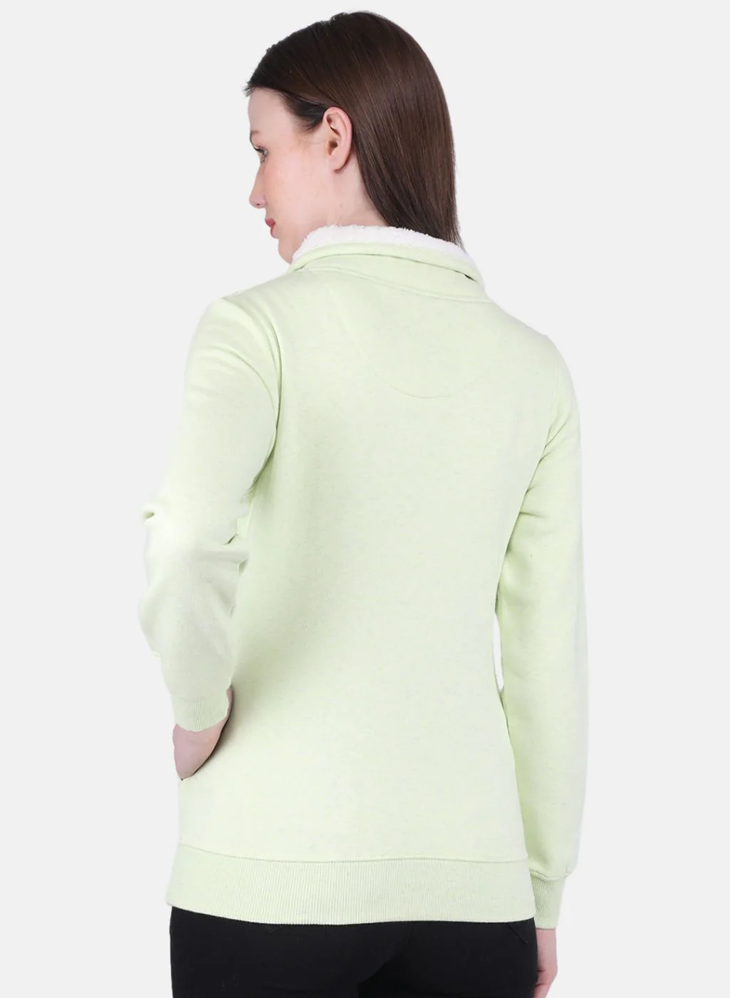 Women Green Printed Sweatshirt - Image 3