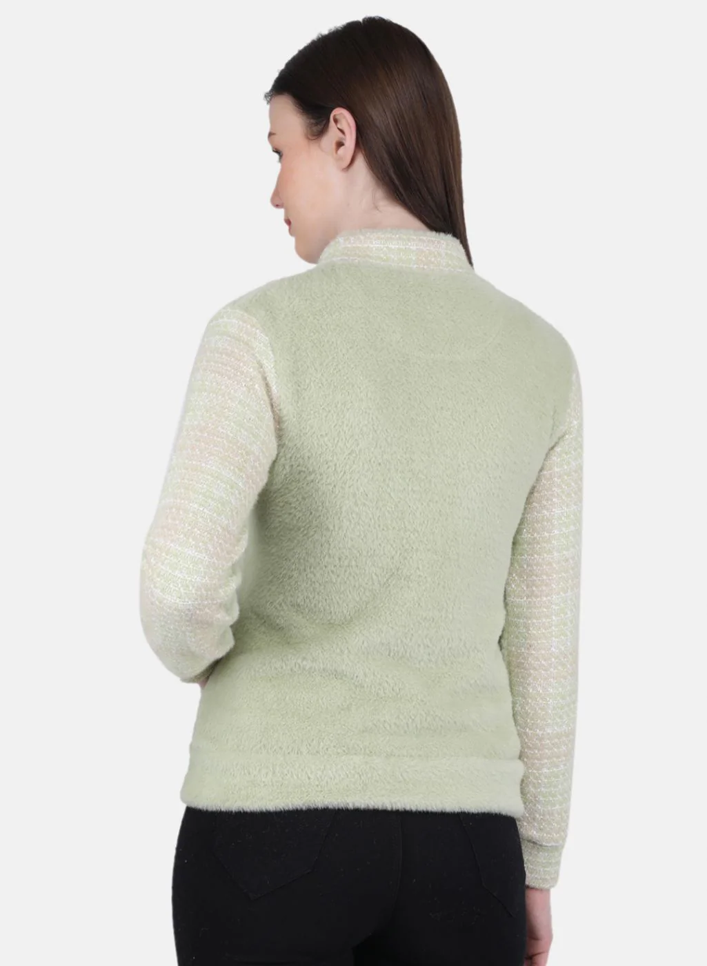 Women Green Printed Sweatshirt - Image 3