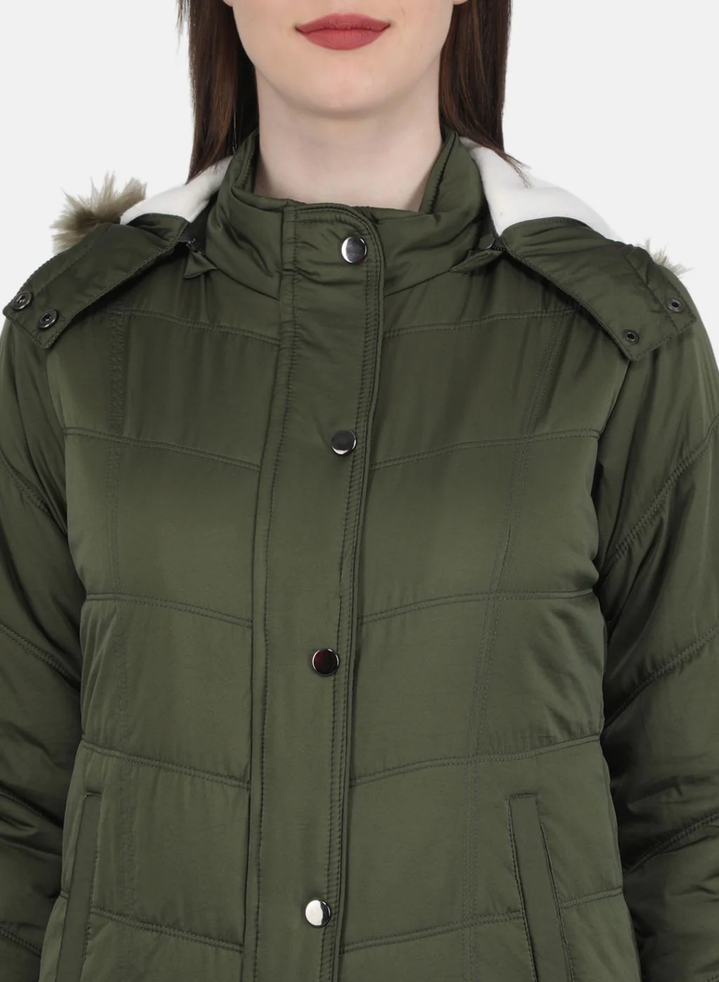 Women Green Solid Jacket - Image 5