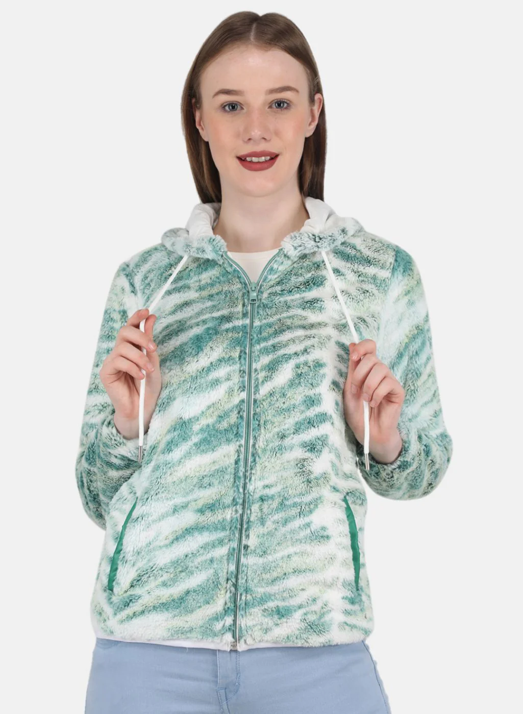 Women Green Solid Sweatshirt