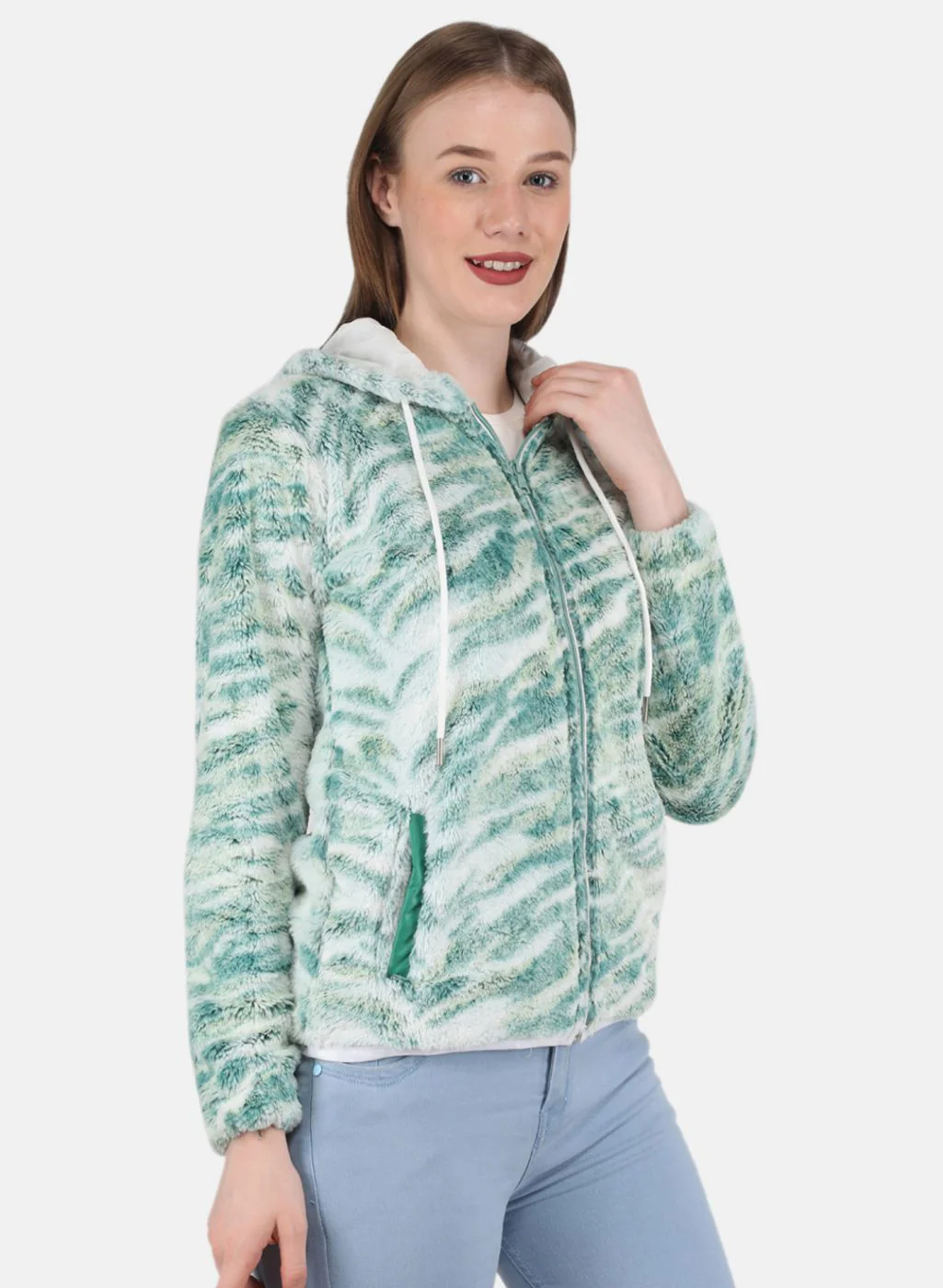 Women Green Solid Sweatshirt - Image 6