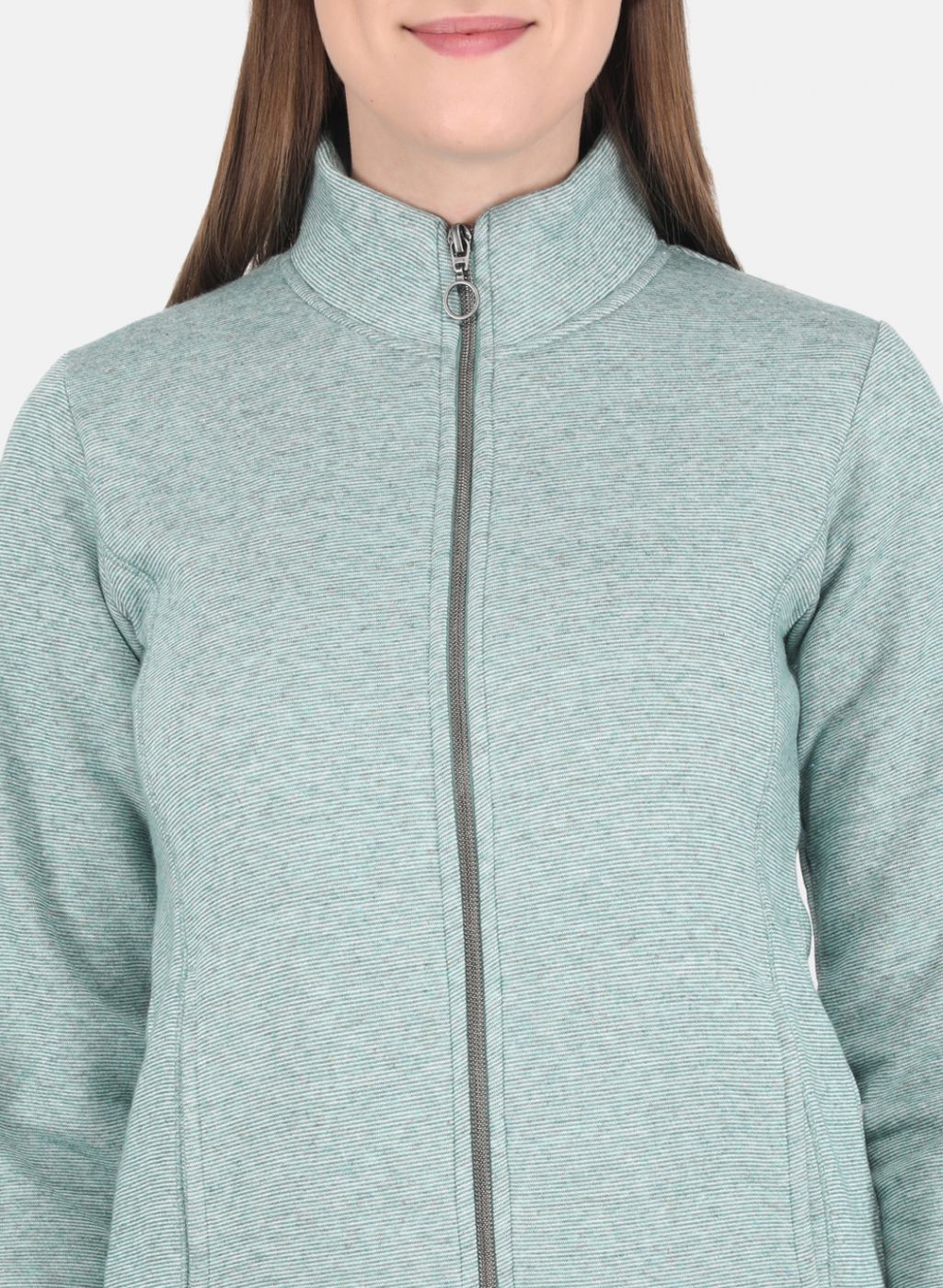 Women Green Stripe Sweatshirt - Image 5