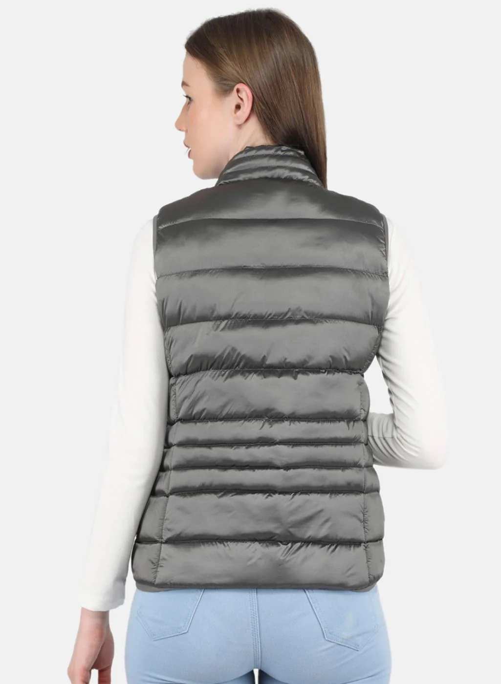 Women Grey Puffer Jacket - Image 3