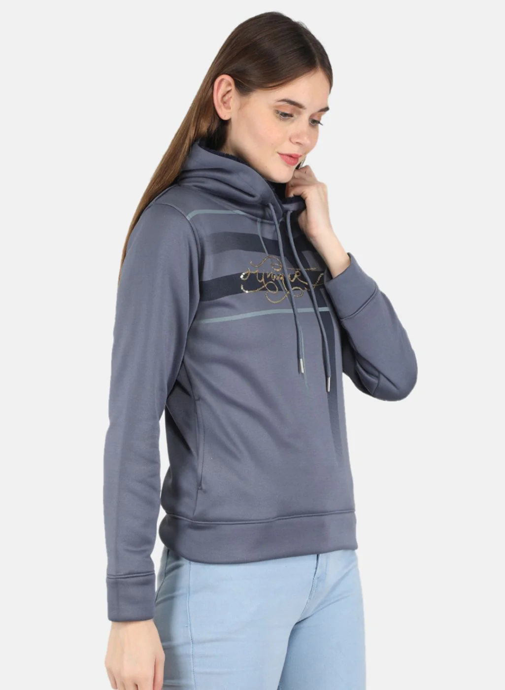 Women Grey Printed Sweatshirt - Image 6
