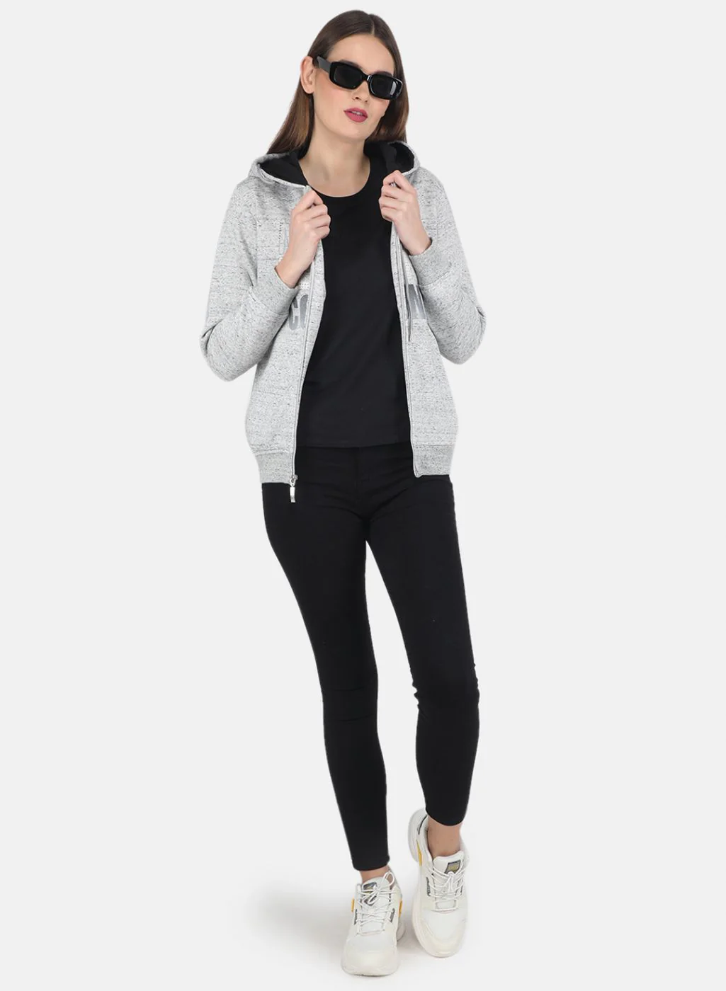 Women Grey Printed Sweatshirt - Image 4