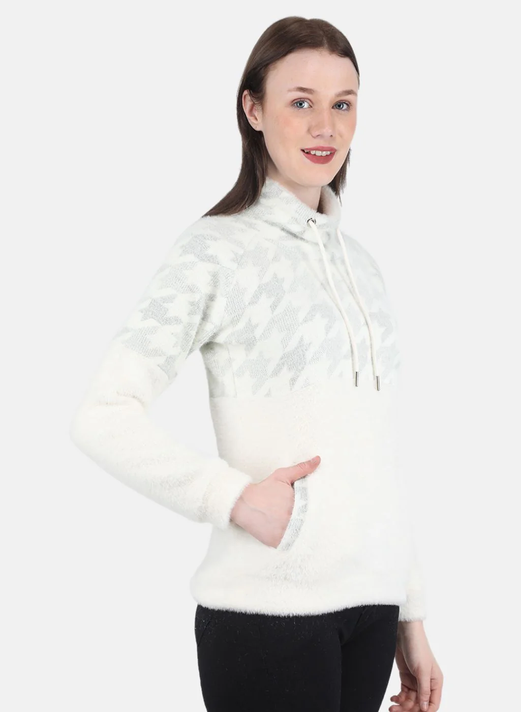 Women Grey Printed Sweatshirt - Image 6