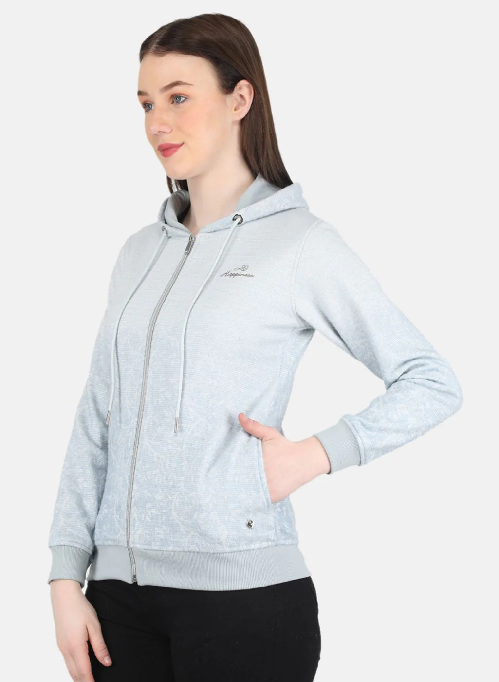 Women Grey Printed Sweatshirt - Image 2
