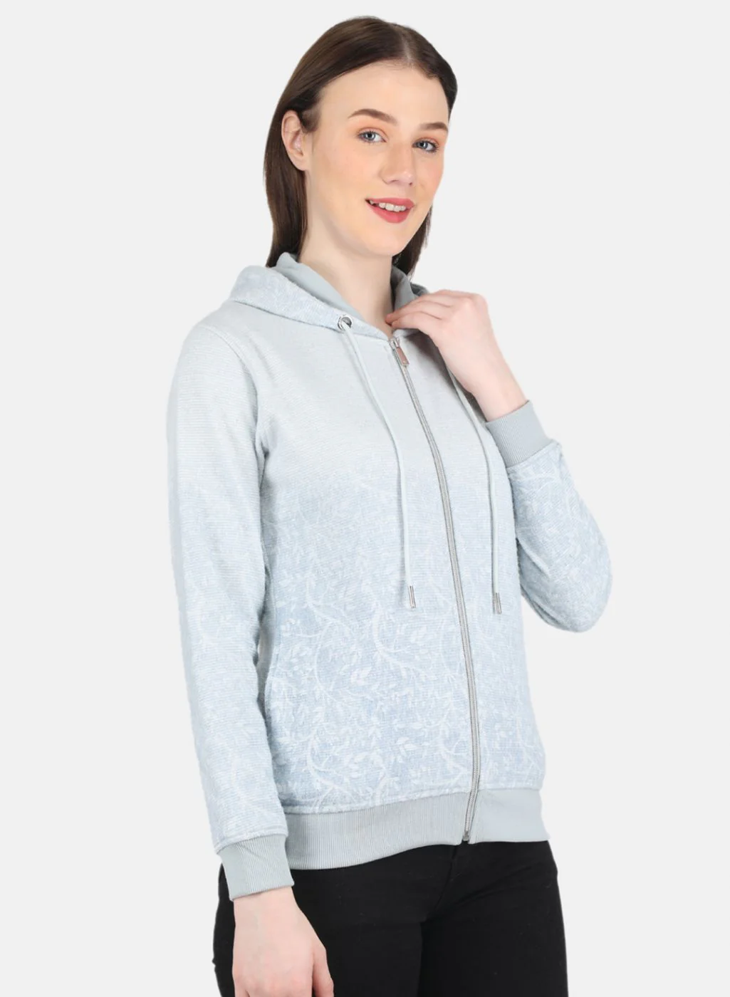 Women Grey Printed Sweatshirt - Image 6