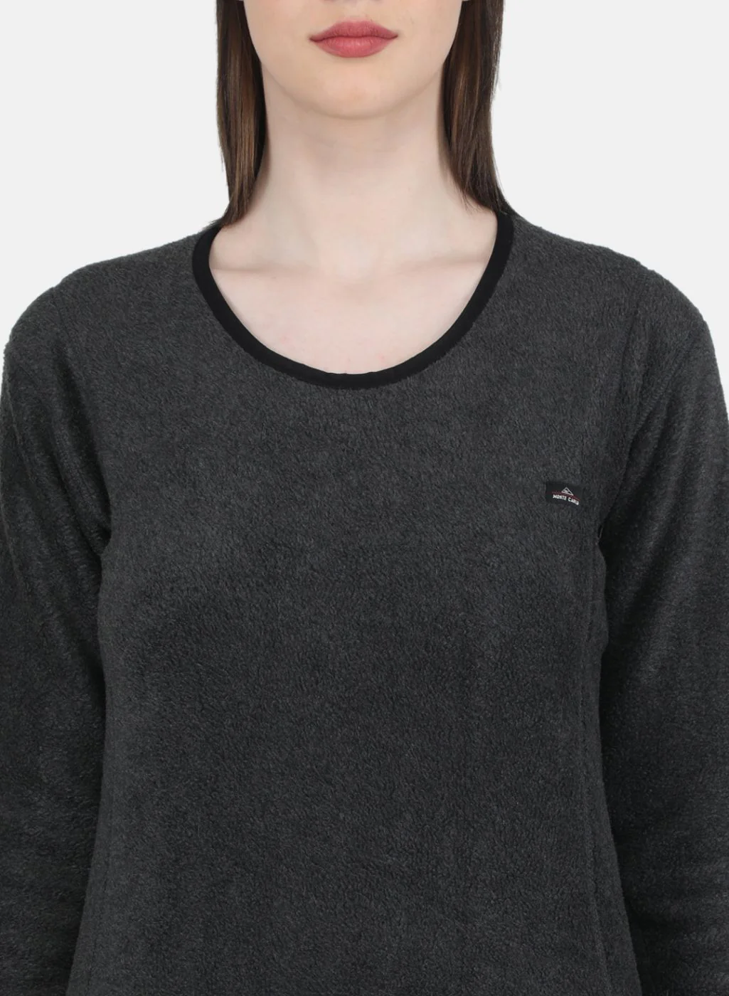 Women Grey Self Design Thermal Vest - Image 5