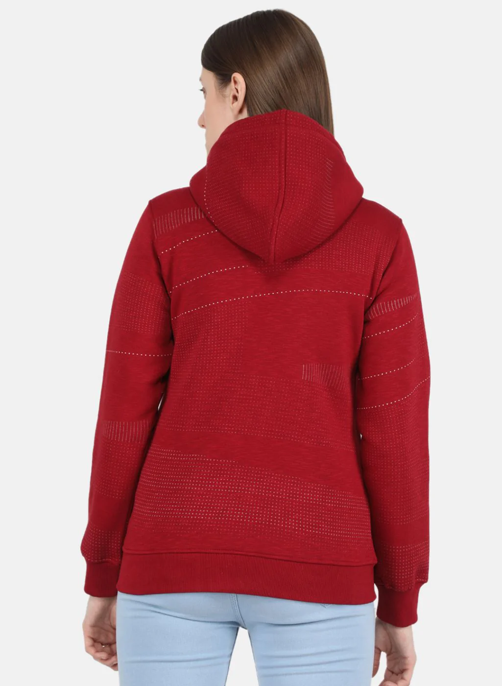 Women Maroon Printed Sweatshirt - Image 3