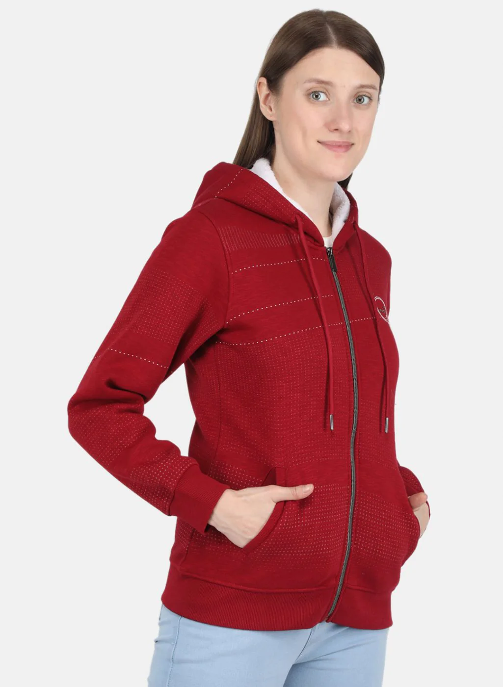 Women Maroon Printed Sweatshirt - Image 6