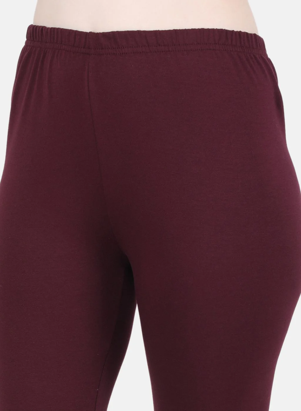 Women Maroon Solid Legging - Image 5