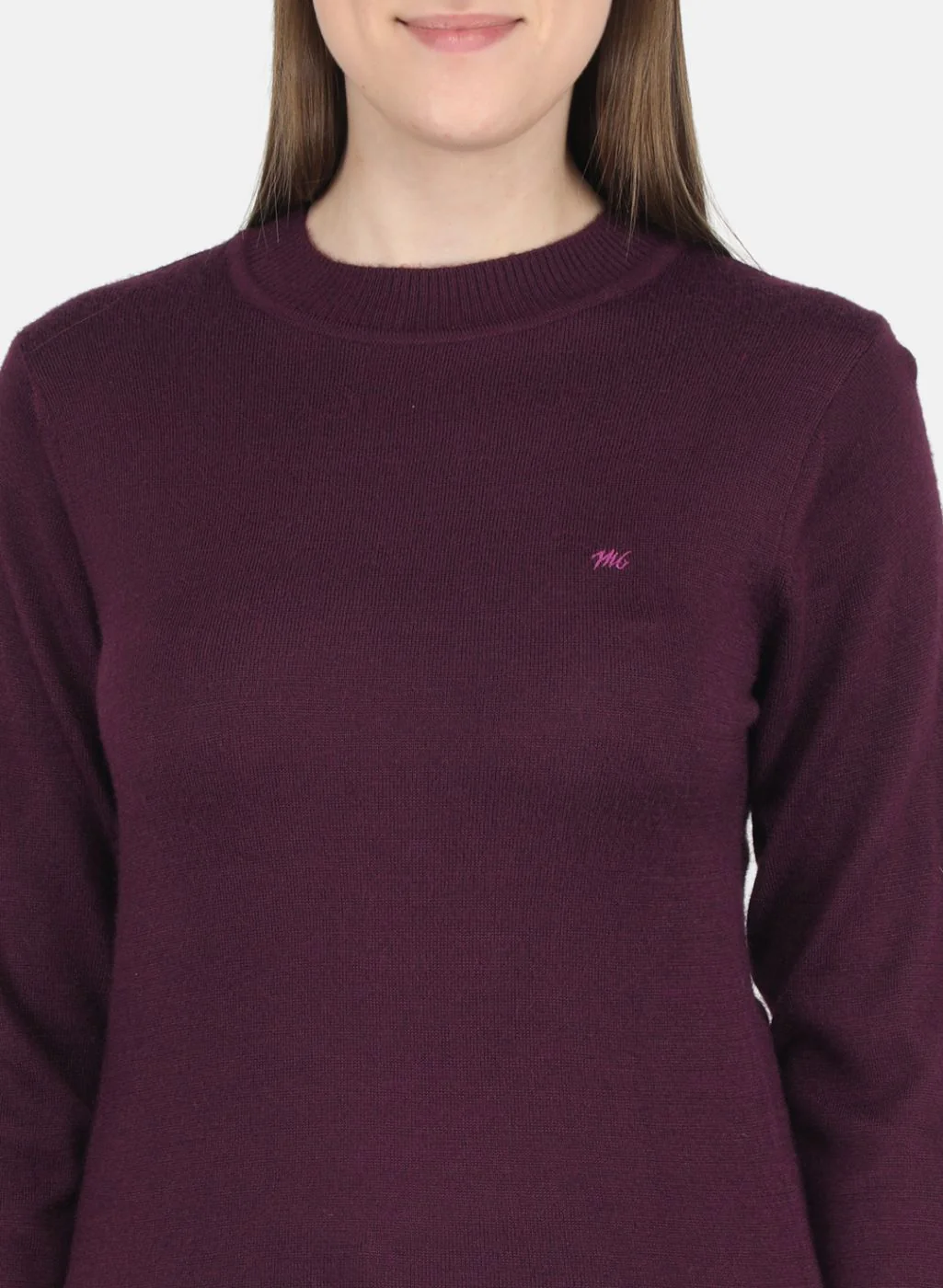 Women Maroon Solid Top - Image 5