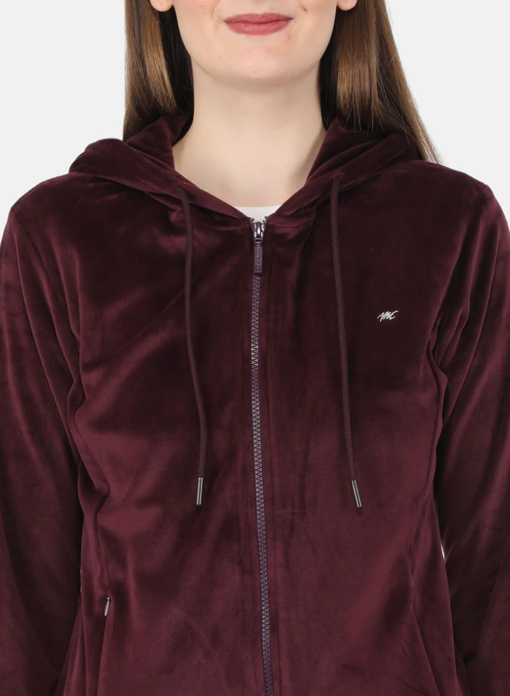 Women Maroon Solid Tracksuit - Image 5