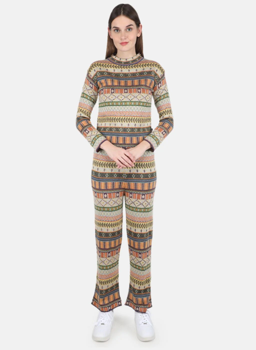 Women Multi Color Jaquard CoordiNAte Set - Image 4